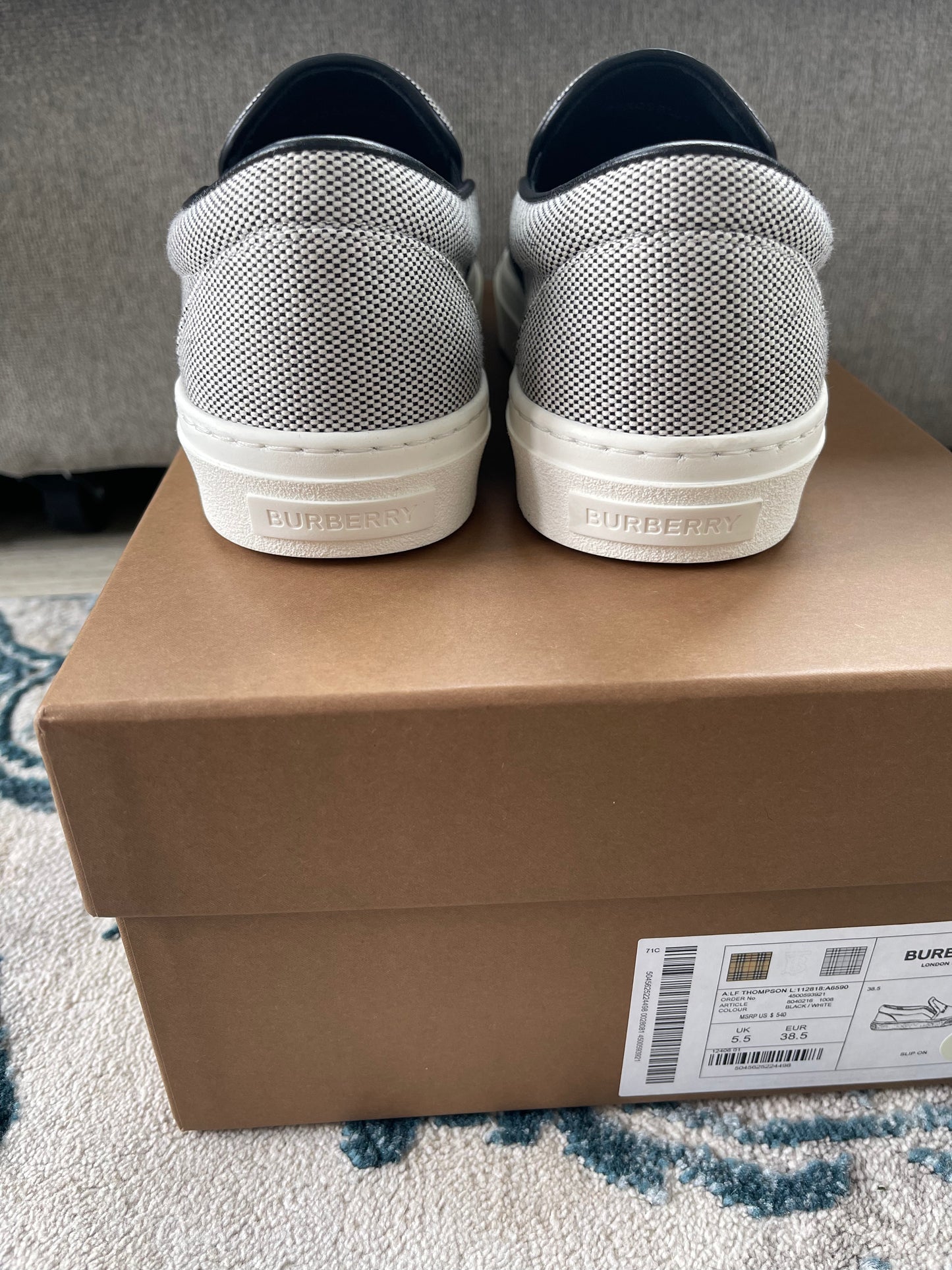 Burberry Logo Slip On Sneakers