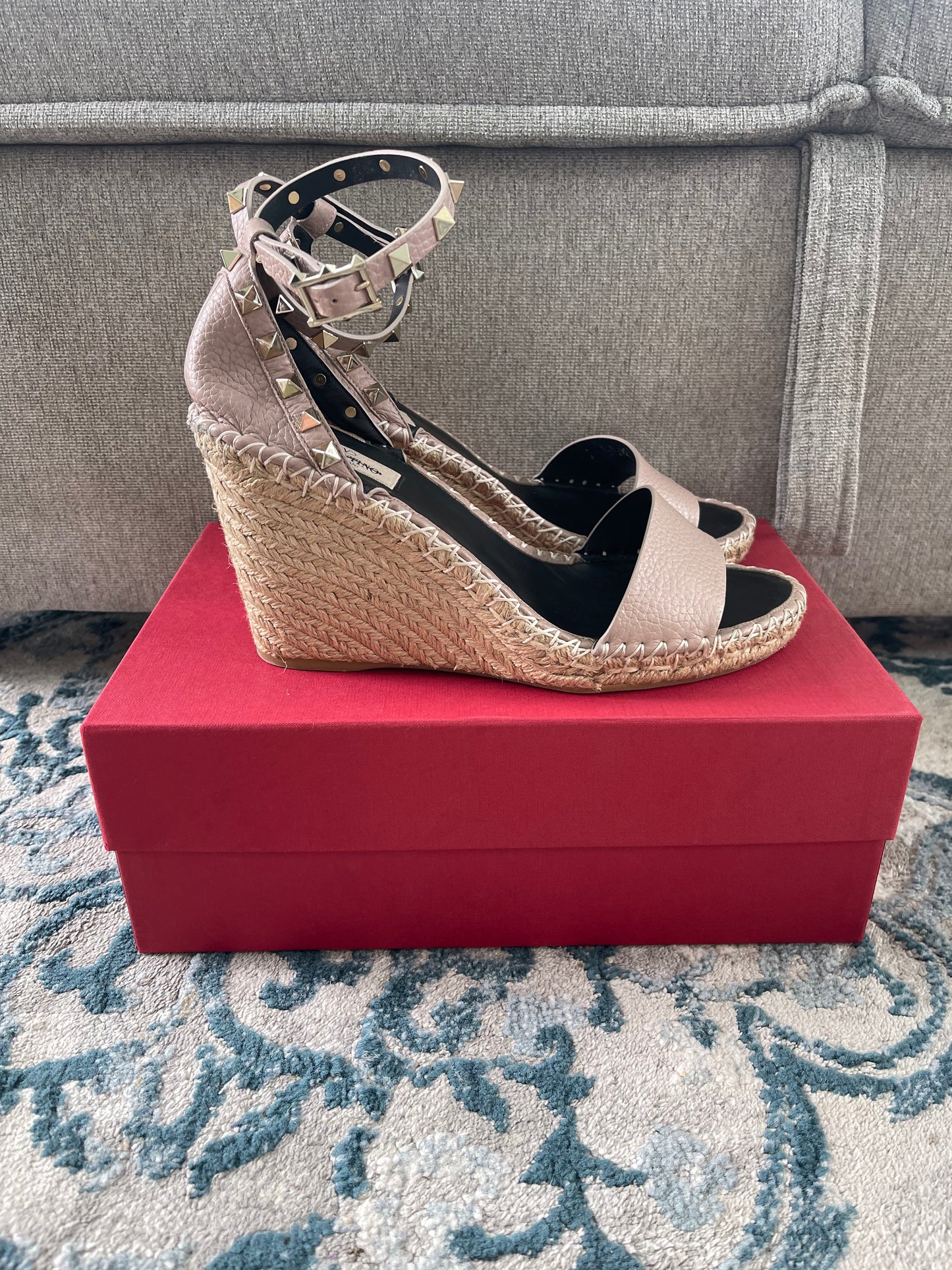 Valentino Garavani Double Rockstud wedge espadrilles