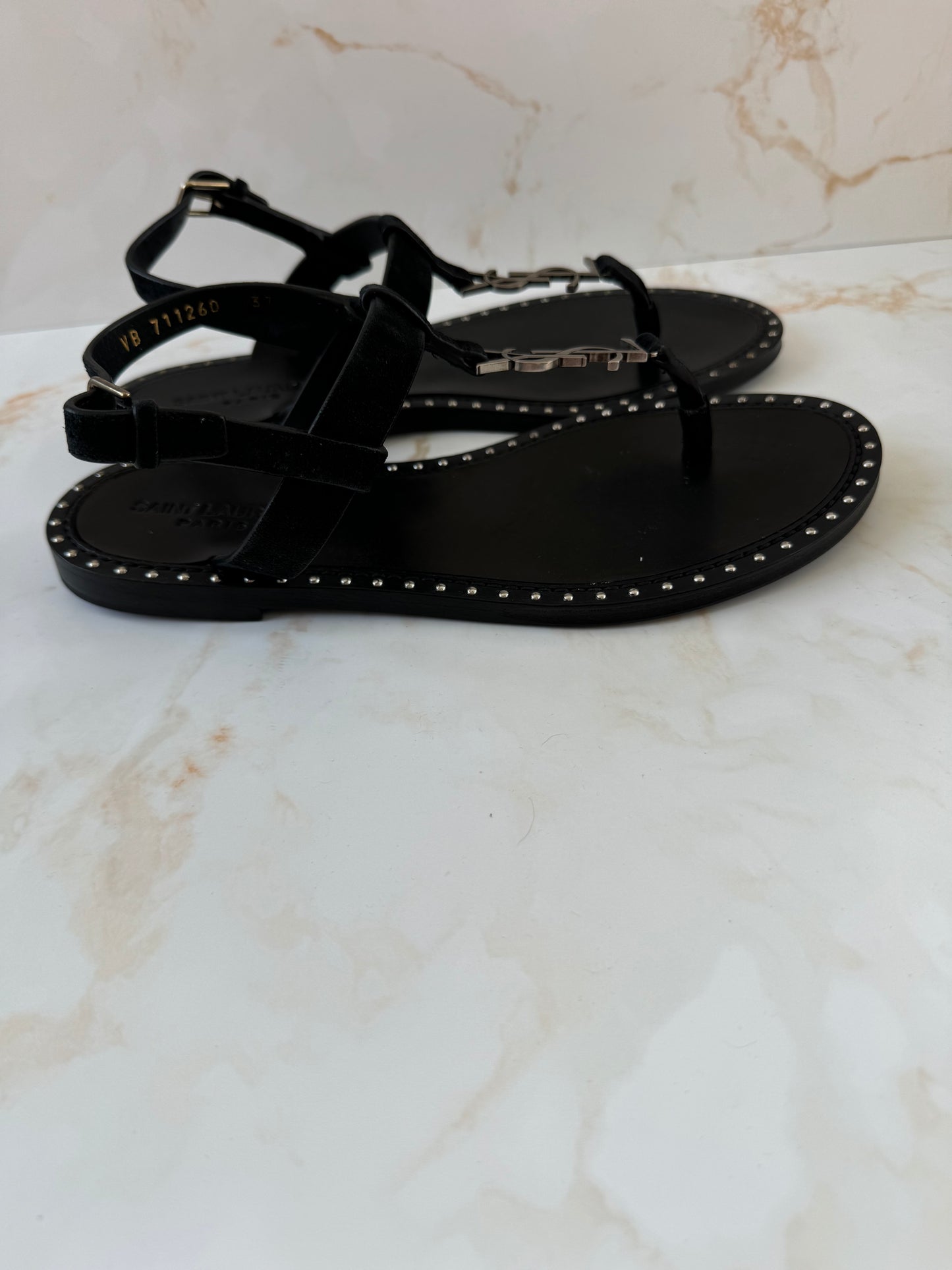 YSL logo sandals
