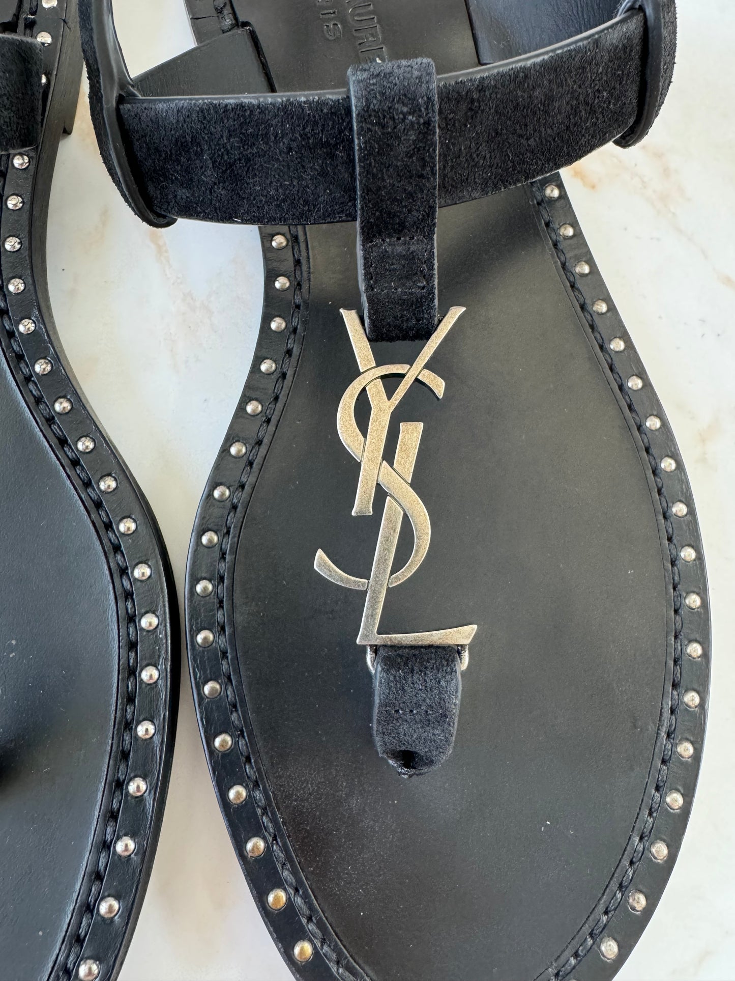 YSL logo sandals