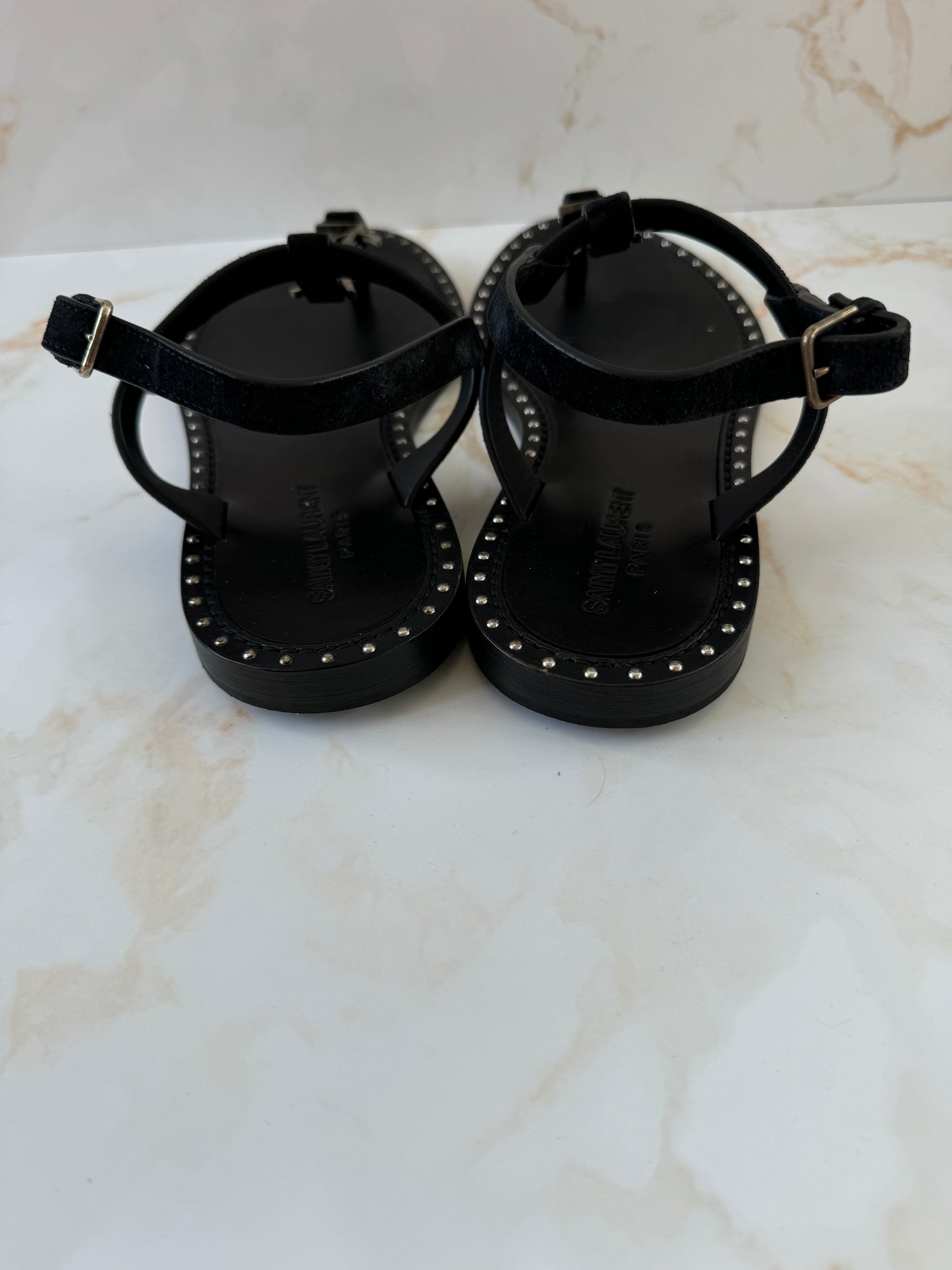 YSL logo sandals