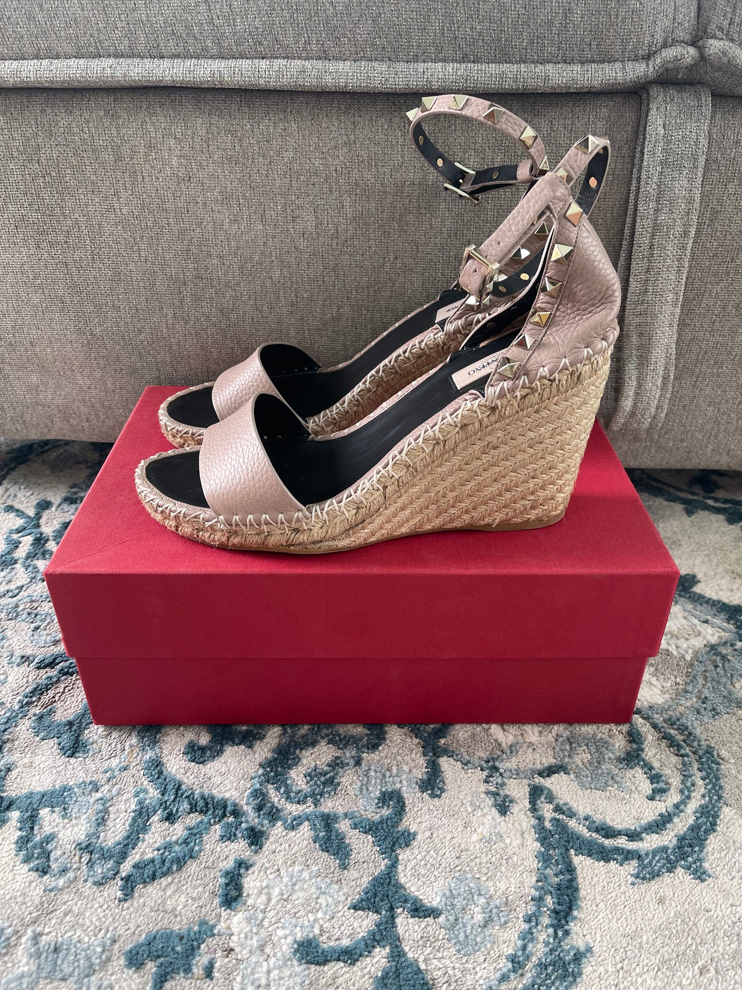 Valentino Garavani Double Rockstud wedge espadrilles