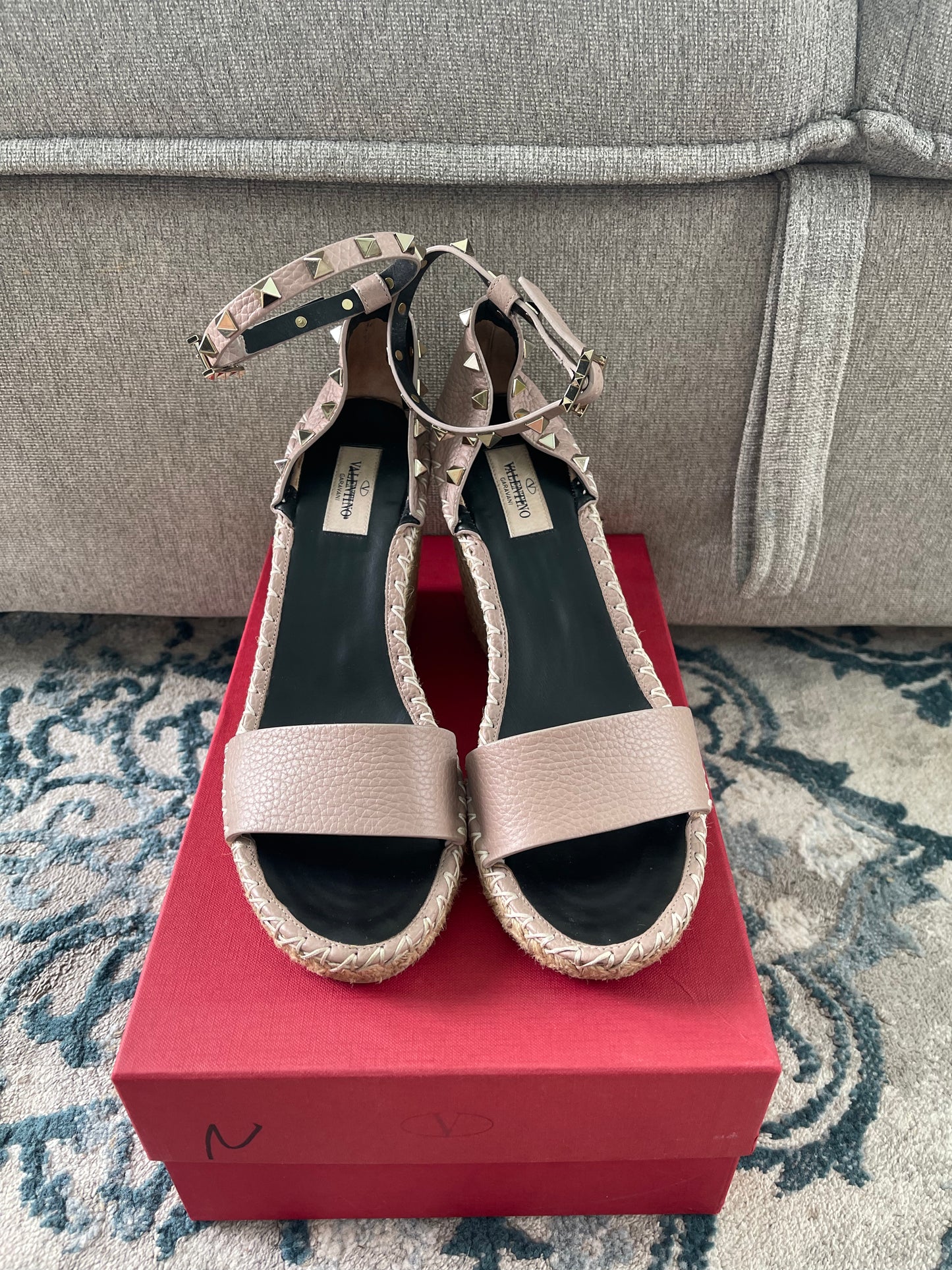 Valentino Garavani Double Rockstud wedge espadrilles